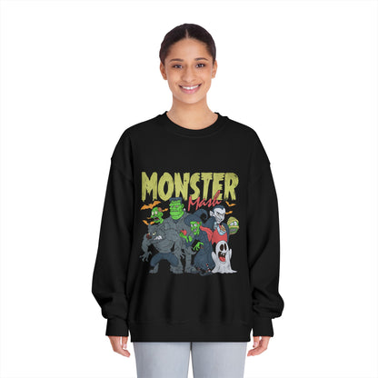 Monster Mash Crewneck Sweatshirt, Unisex Halloween Sweater, Cozy Graphic Sweatshirt, Spooky Costume Top, Fall Celebration Apparel