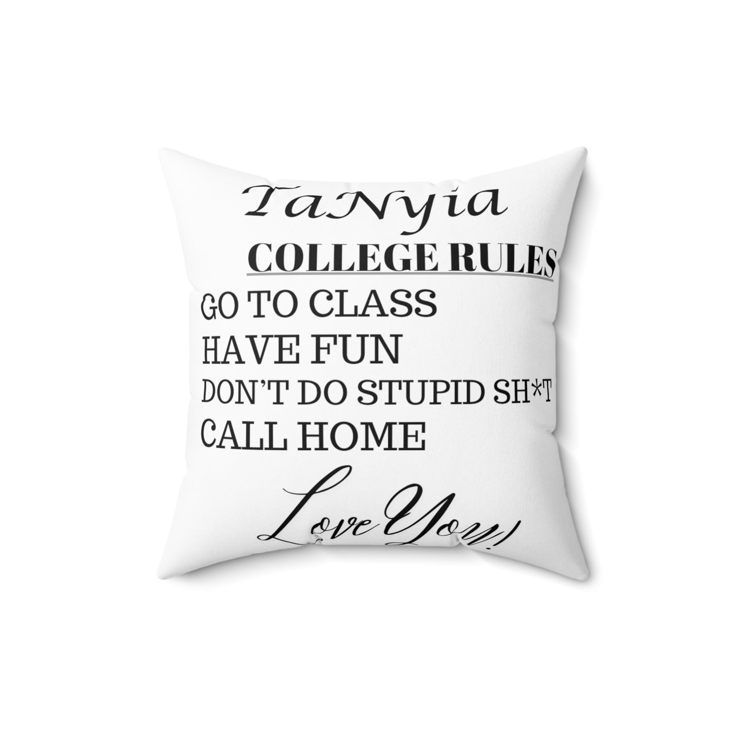 College Rules Square Pillow