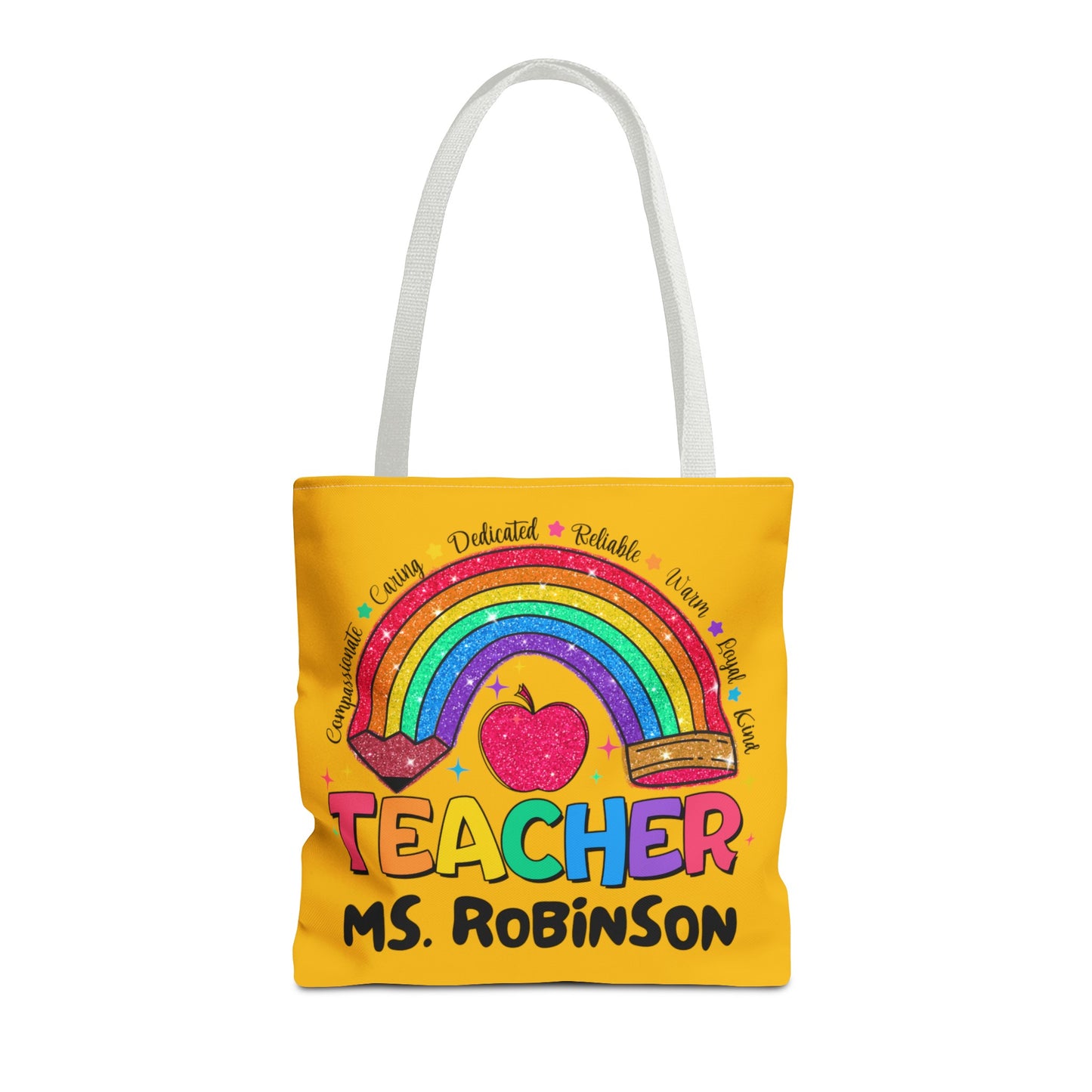Rainbow Teacher Tote- Yellow