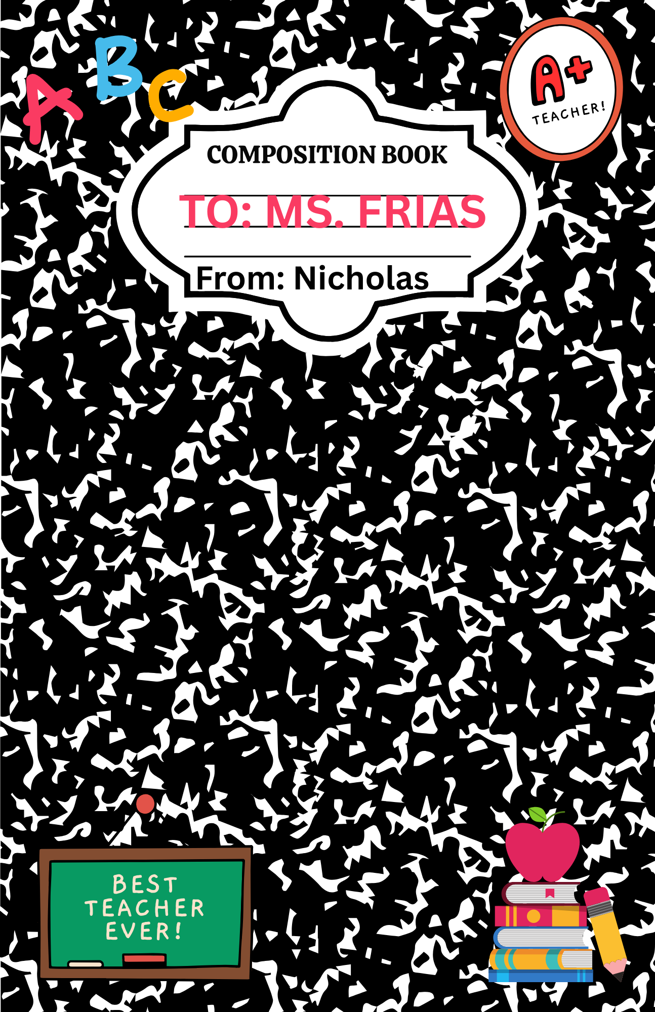 TEACHER APPRECIATION LARGE GIFT CARD