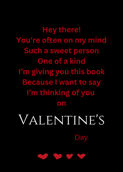 BLACK VALENTINE'S GIFT CARD BOOK-BUILD A BOOK