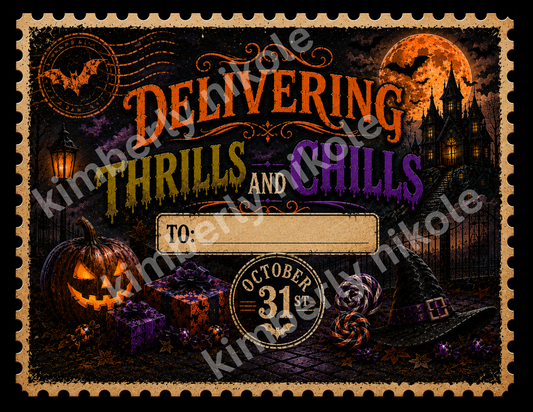 Halloween Postage Stamp Labels – Digital Download Bundle