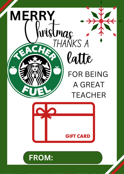 TEACHER CHRISTMAS GIFT CARD HOLDER