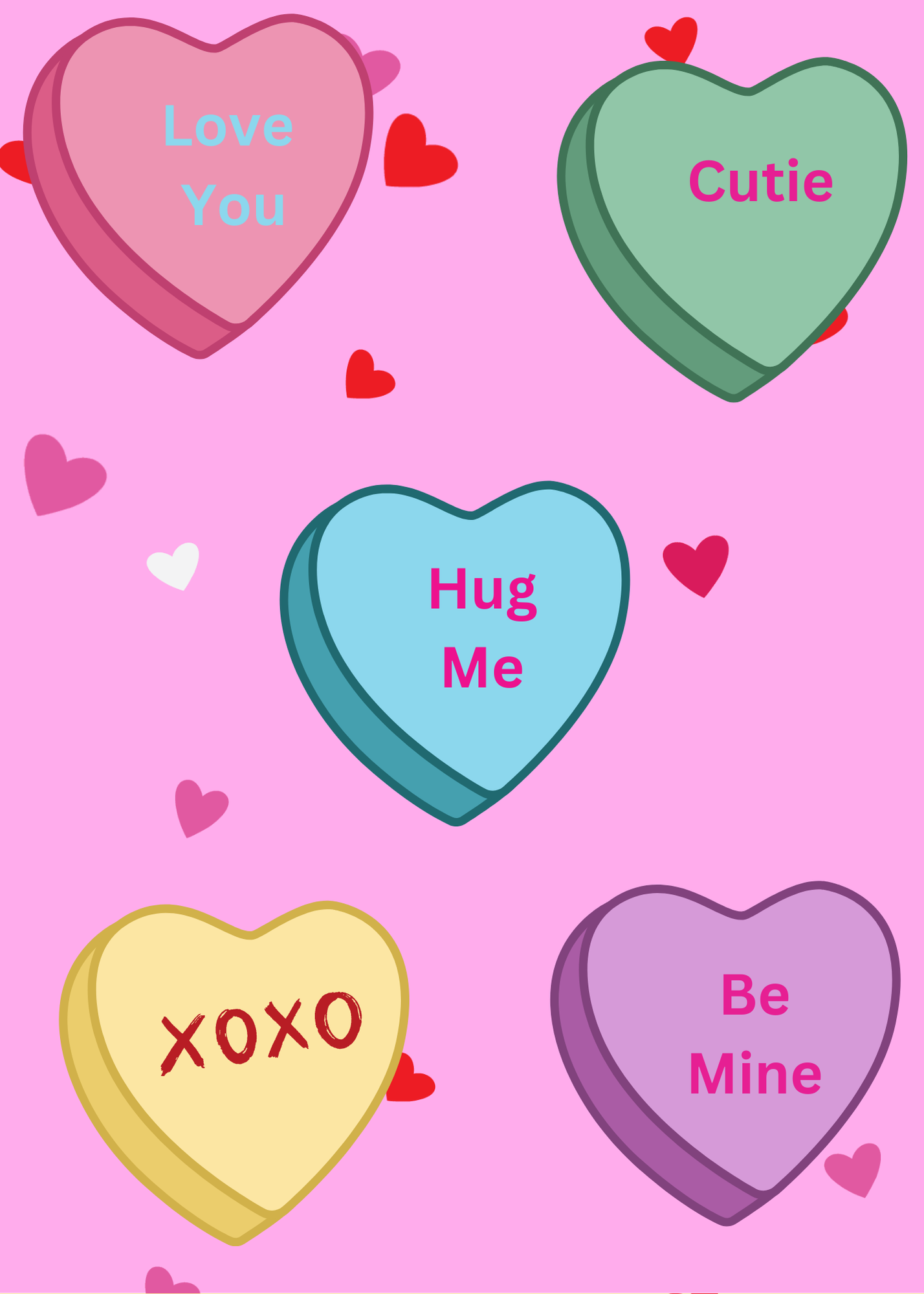 VALENTINE'S CONVERSATION HEART GIFT CARD BOOK digital