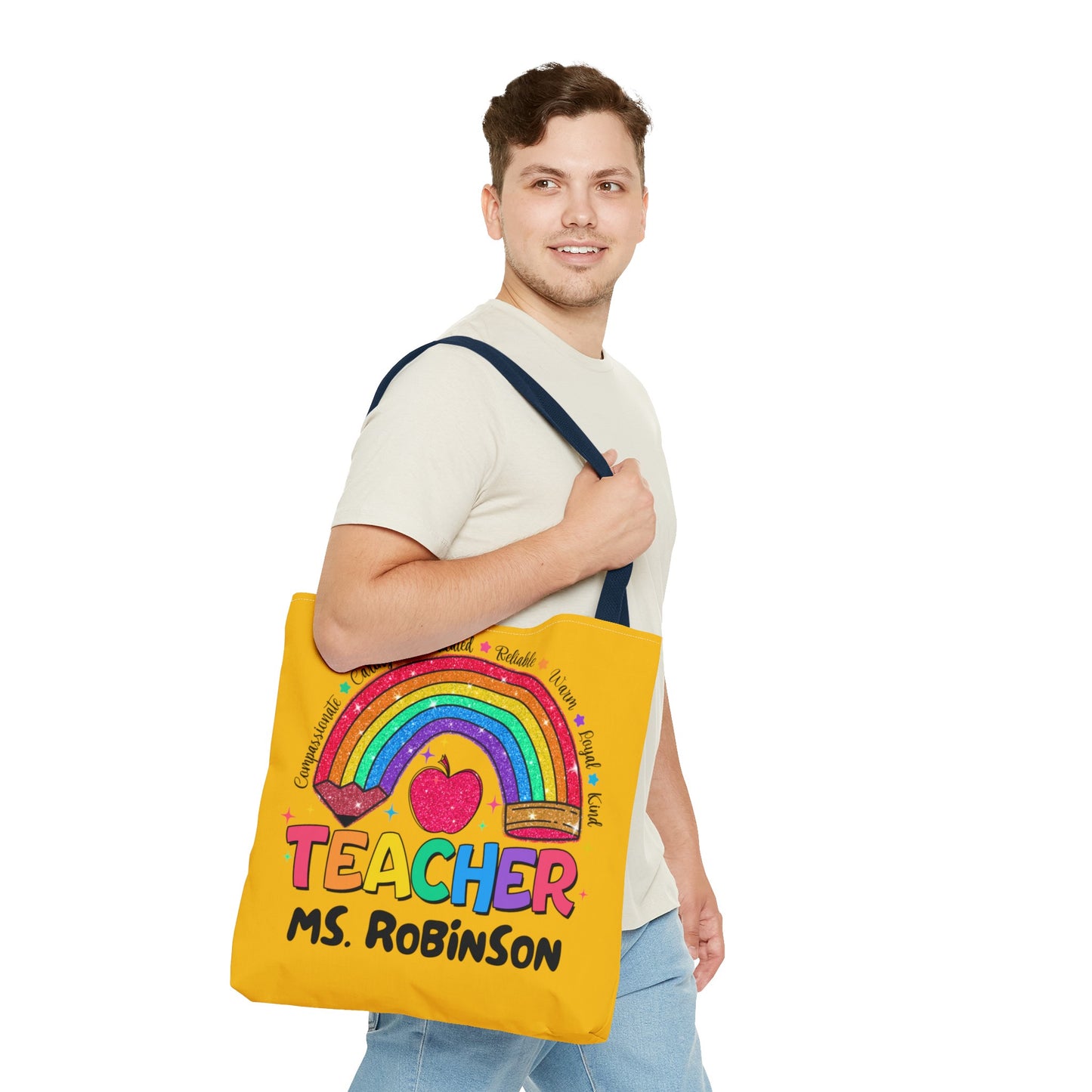 Rainbow Teacher Tote- Yellow