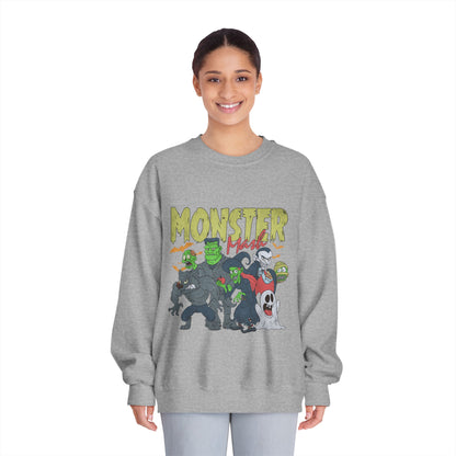 Monster Mash Crewneck Sweatshirt, Unisex Halloween Sweater, Cozy Graphic Sweatshirt, Spooky Costume Top, Fall Celebration Apparel