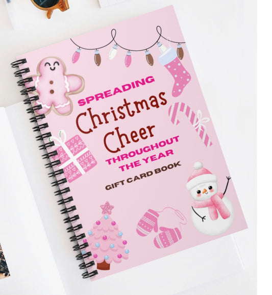 Christmas Build a gift card book-pink gingerbread