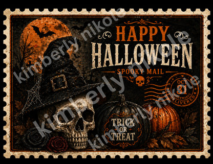 Halloween Postage Stamp Labels – Digital Download Bundle
