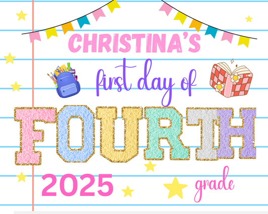 Patch School Sign-fourth grade