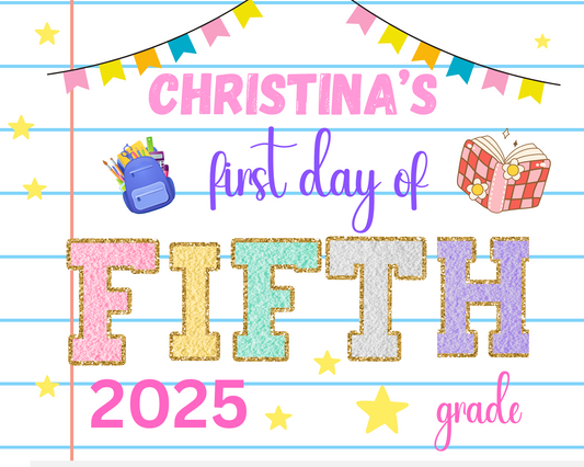 Patch School Sign- Fifth Grade