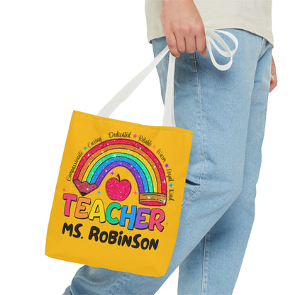 Rainbow Teacher Tote- Yellow