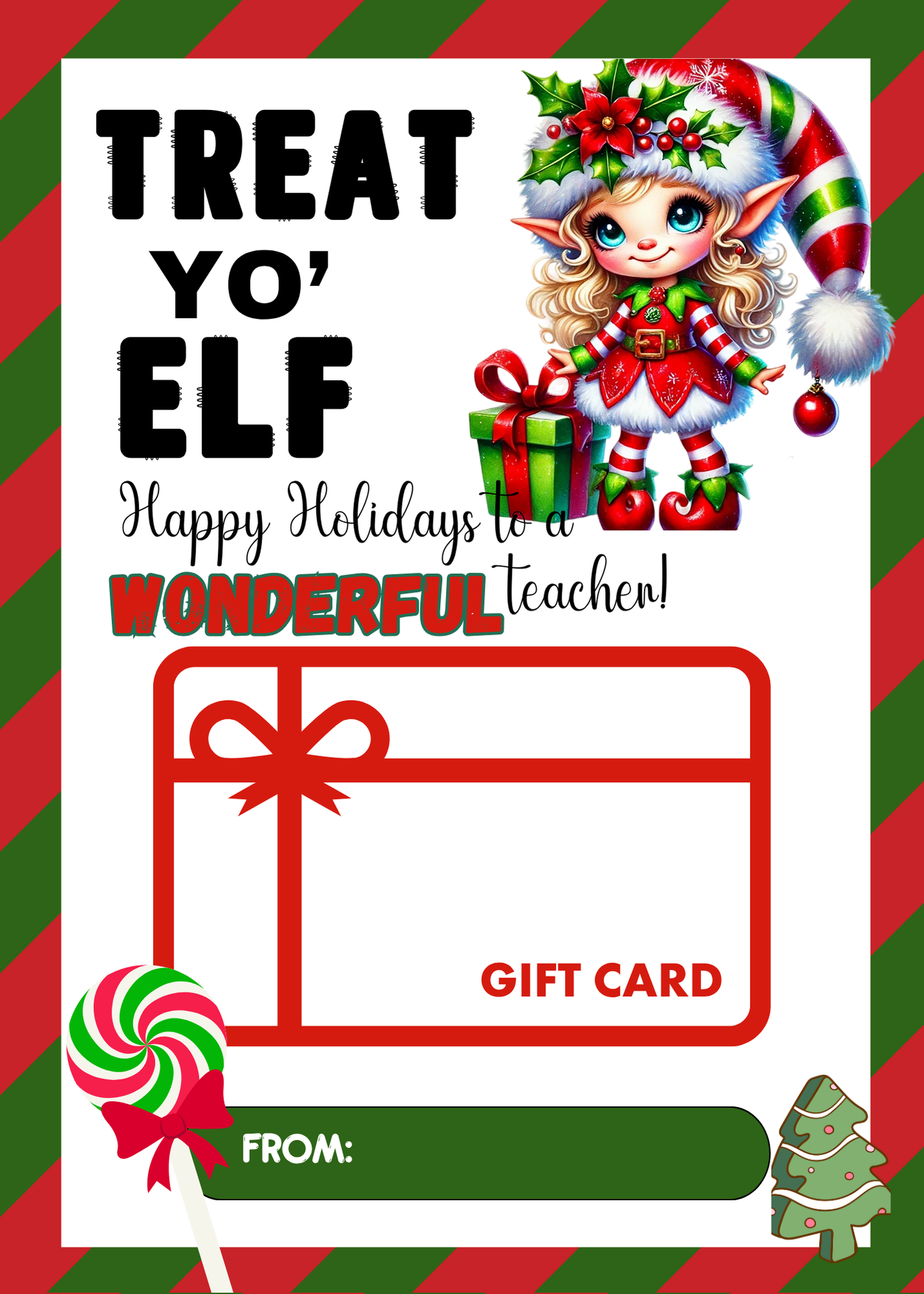 TEACHER CHRISTMAS GIFT CARD HOLDER