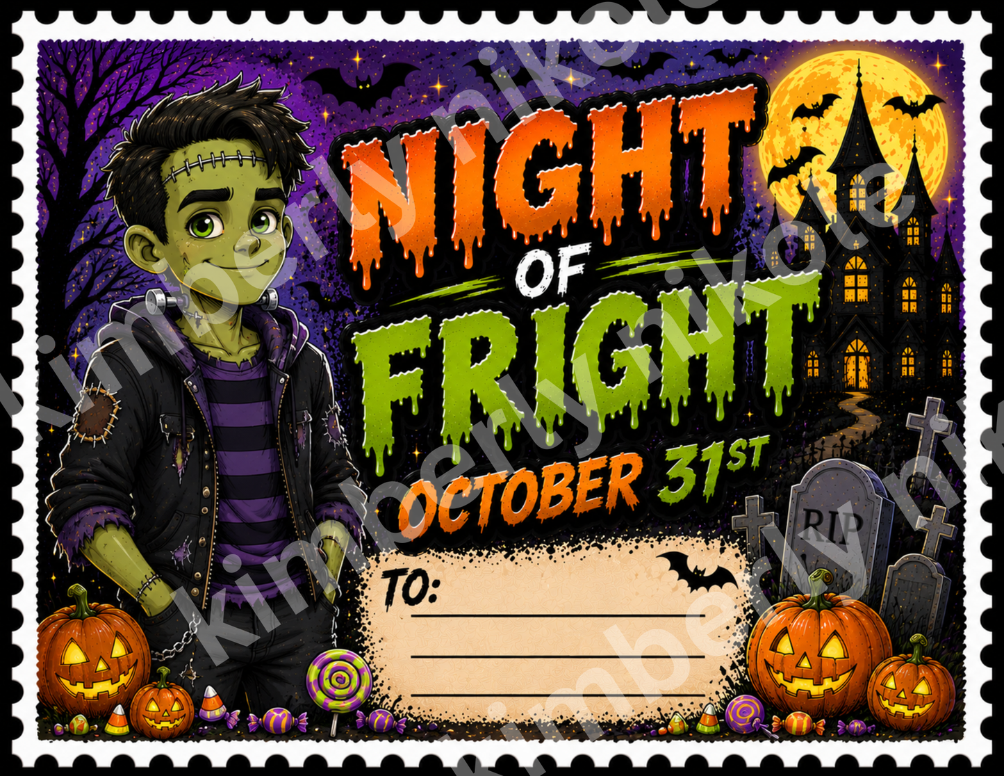 Halloween Postage Stamp Labels – Digital Download Bundle