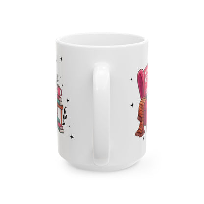 Cozy Reading Ceramic Mug — 'My Weekend Is Booked' Illustrated Booklover Gift (11oz/15oz)