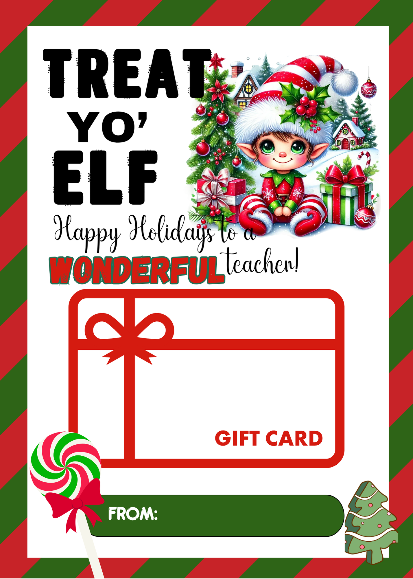 TEACHER CHRISTMAS GIFT CARD HOLDER