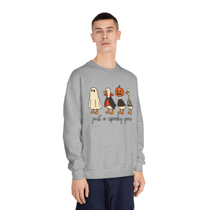 Spooky Goose Sweatshirt - Unisex Fall Apparel, Halloween Gift, Cozy Crewneck, Fun Goth Fashion, Cute Sweatshirt for Pumpkin Lovers