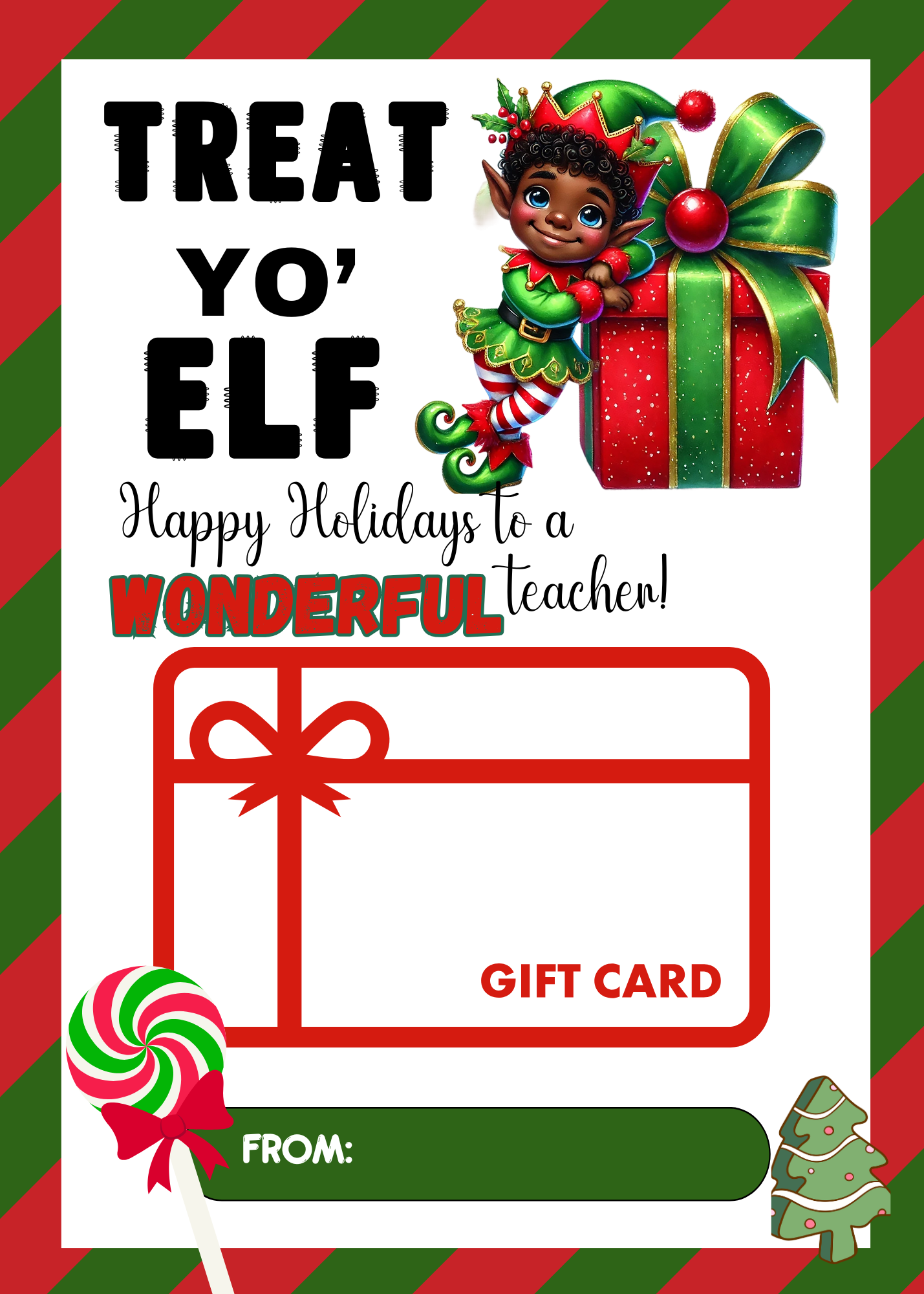 TEACHER CHRISTMAS GIFT CARD HOLDER