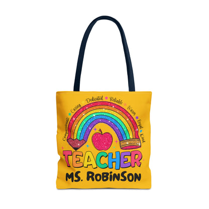 Rainbow Teacher Tote- Yellow