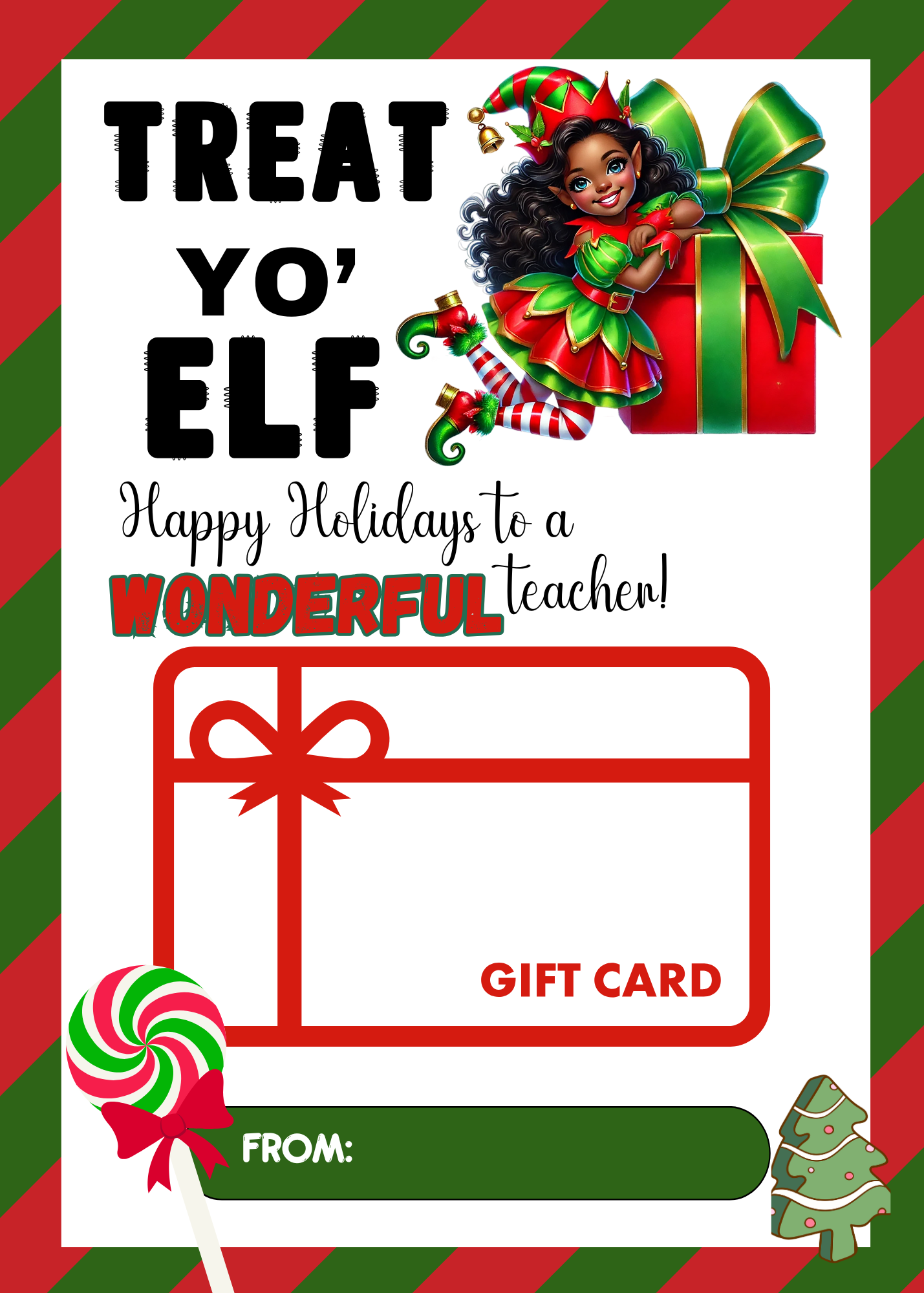 TEACHER CHRISTMAS GIFT CARD HOLDER
