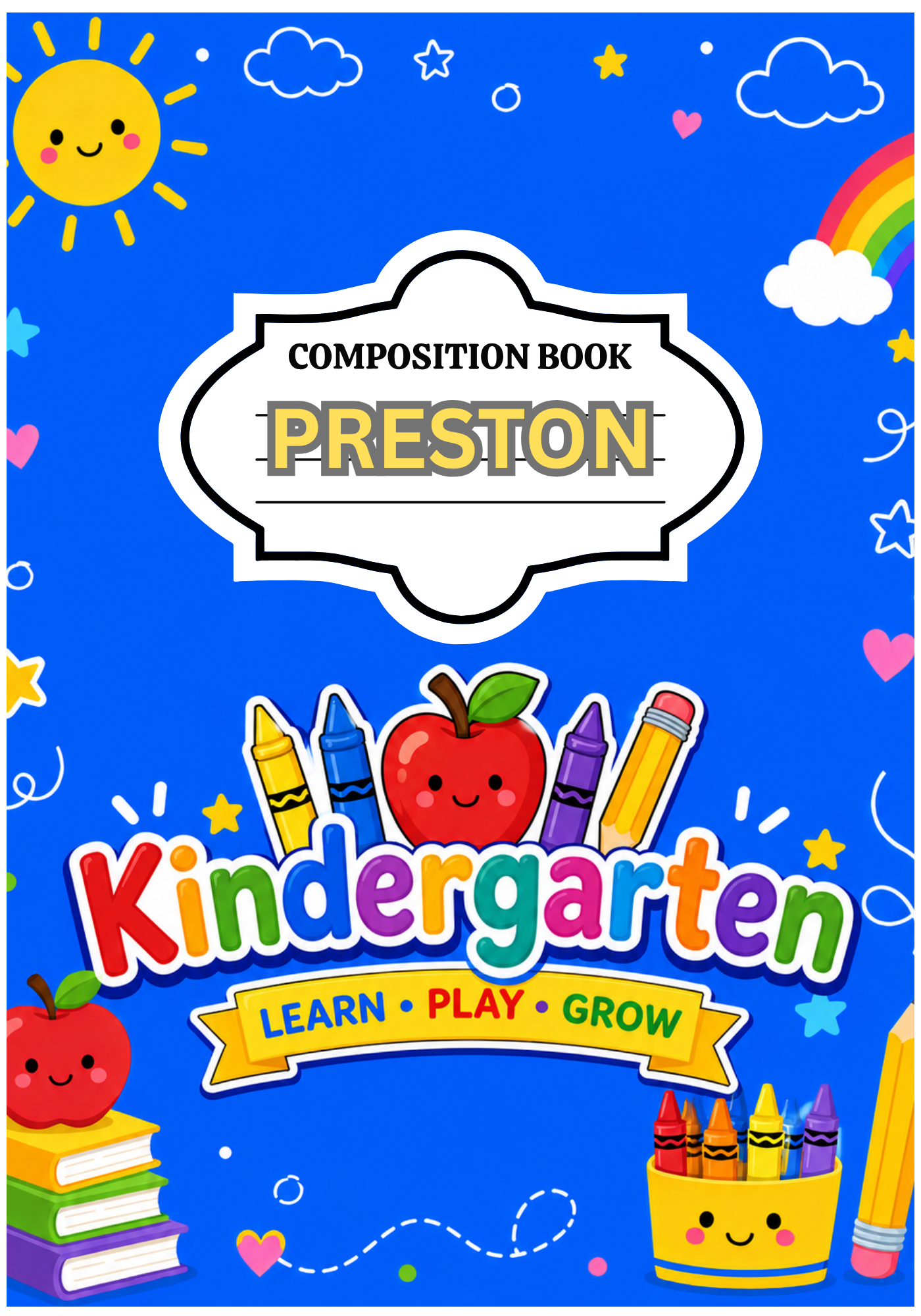 Blue Kindergarten Notebook cover