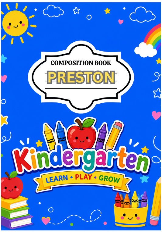 Blue Kindergarten Notebook cover