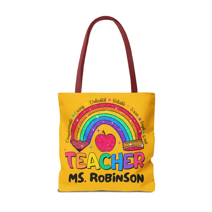 Rainbow Teacher Tote- Yellow