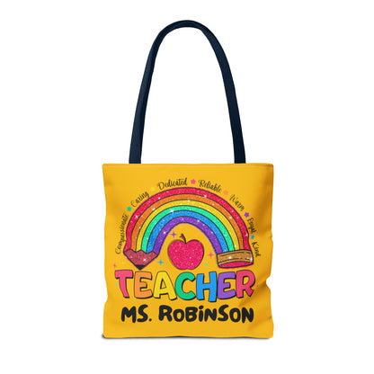Rainbow Teacher Tote- Yellow