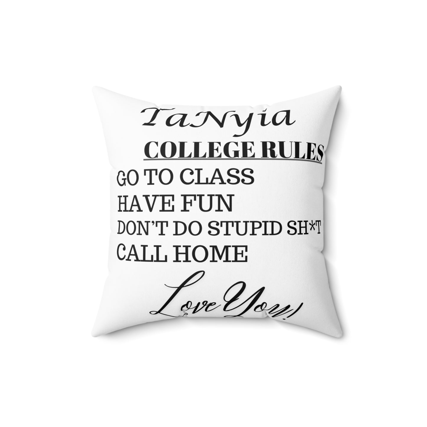 College Rules Square Pillow