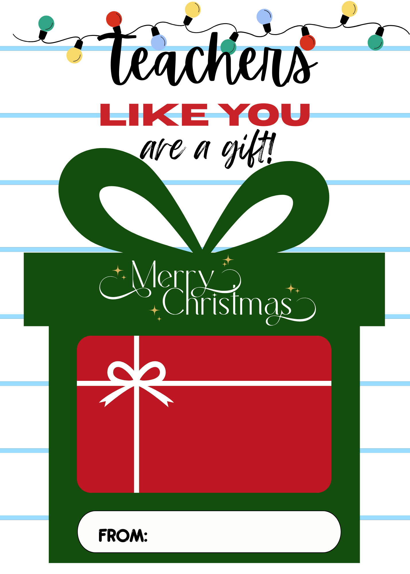 TEACHER CHRISTMAS GIFT CARD HOLDER