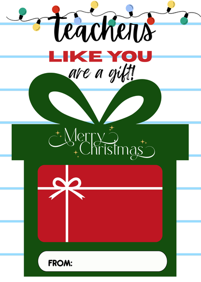 TEACHER CHRISTMAS GIFT CARD HOLDER