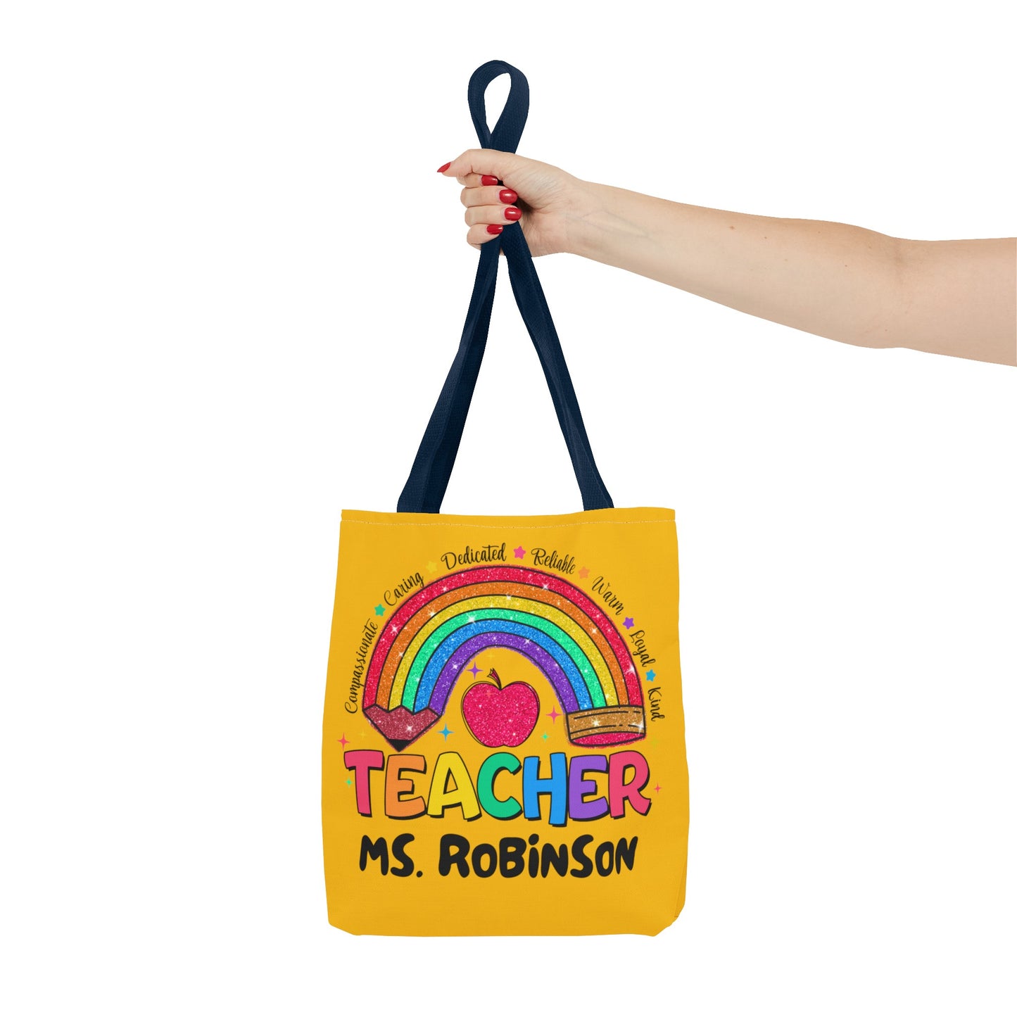 Rainbow Teacher Tote- Yellow