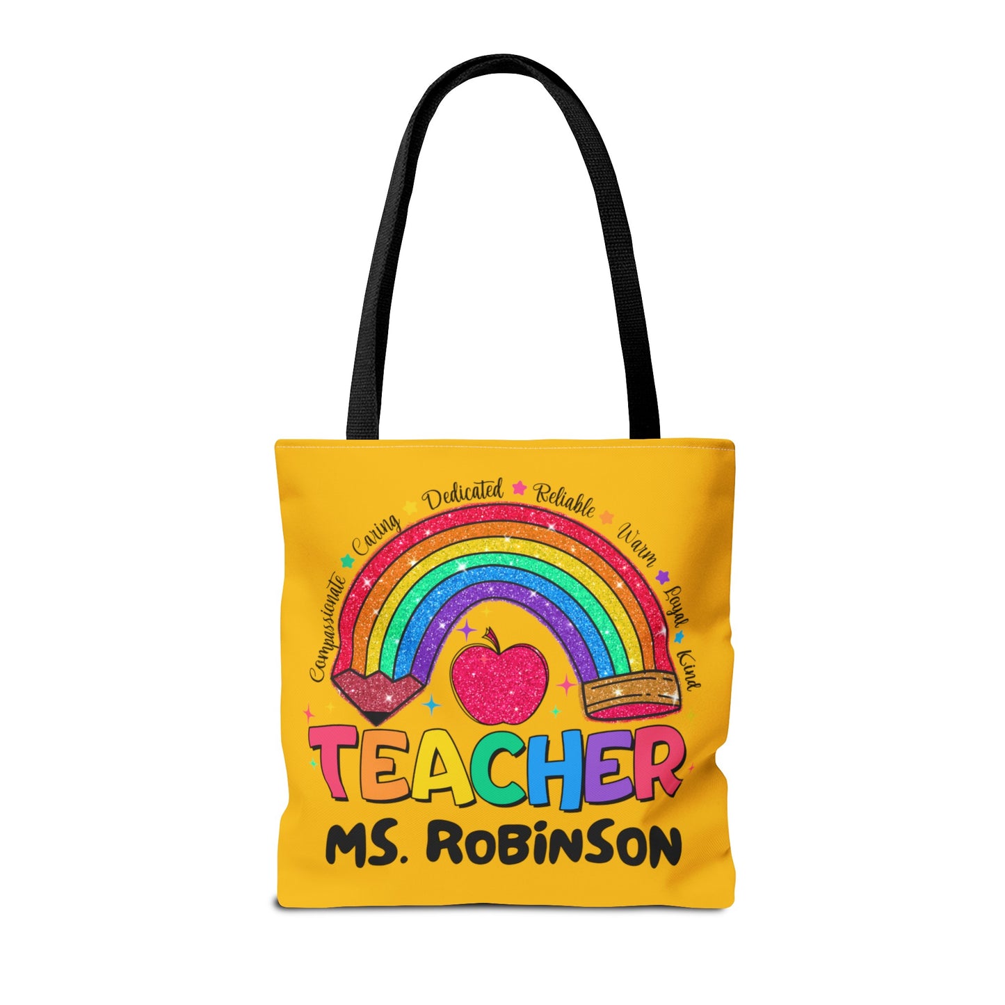 Rainbow Teacher Tote- Yellow