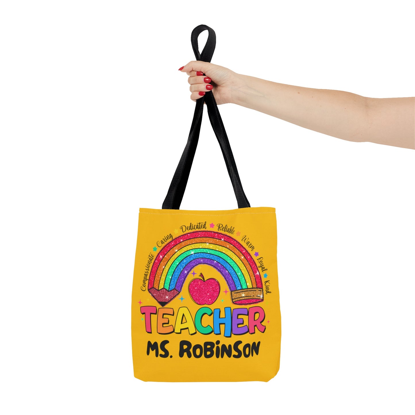 Rainbow Teacher Tote- Yellow