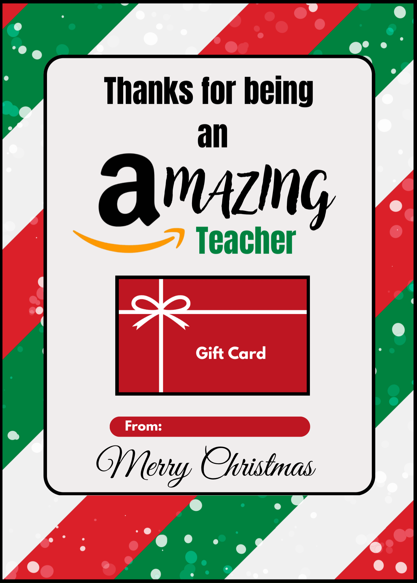 TEACHER CHRISTMAS GIFT CARD HOLDER