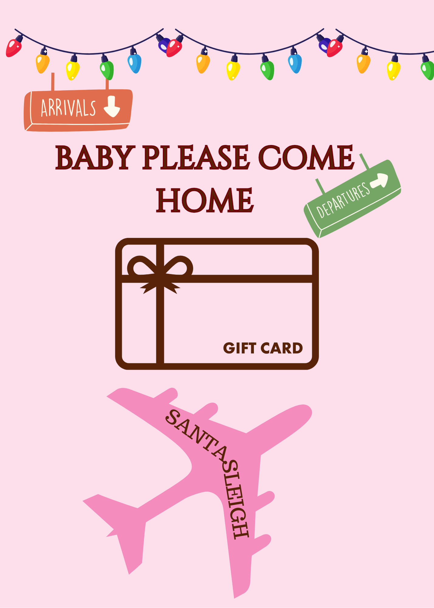 Christmas Build a gift card book-pink gingerbread