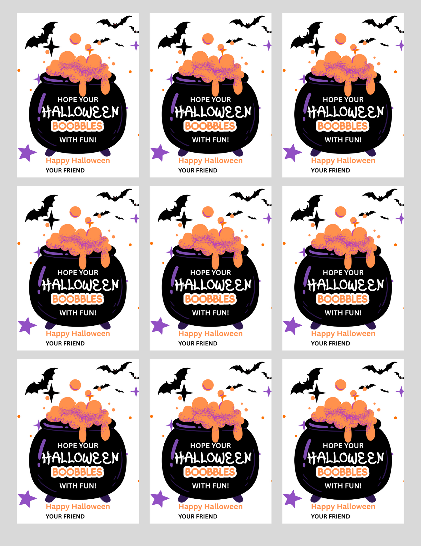 Halloween Bubble Gift Tag