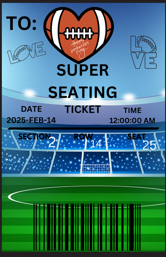 Sports/game valentines jumbo gift card