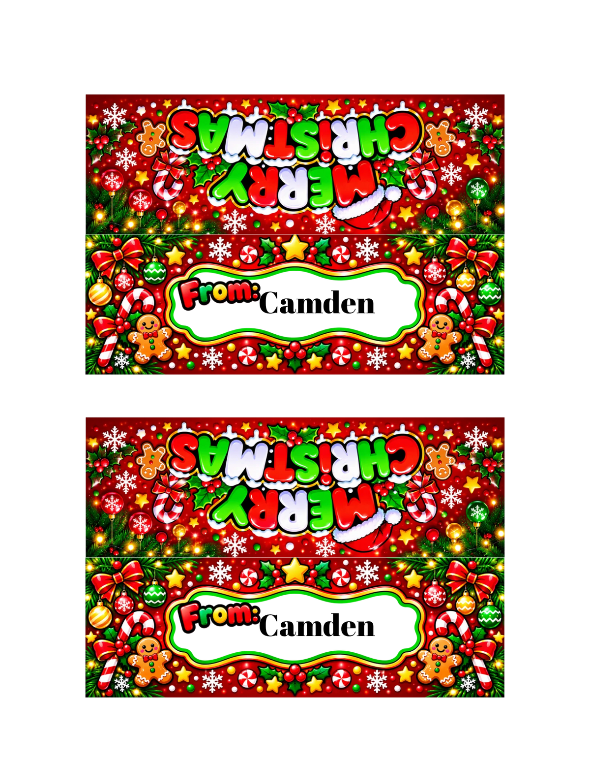 Christmas Croc Charm Backing
