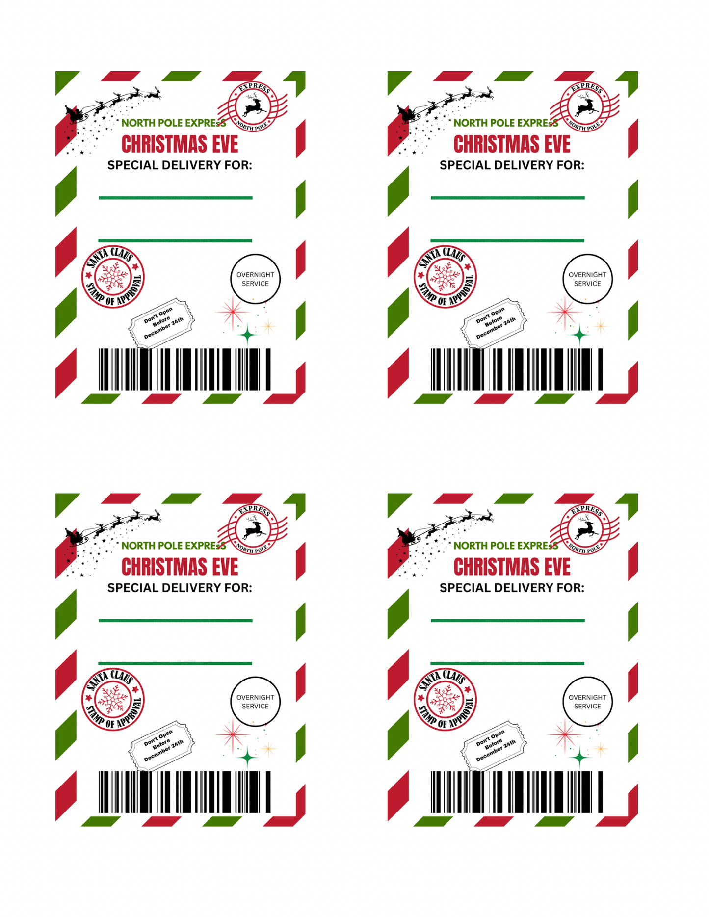 Christmas Eve Gift Tag