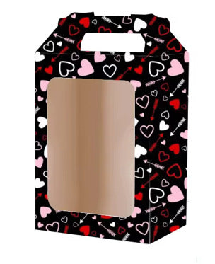 Multi Heart Black Gift Box