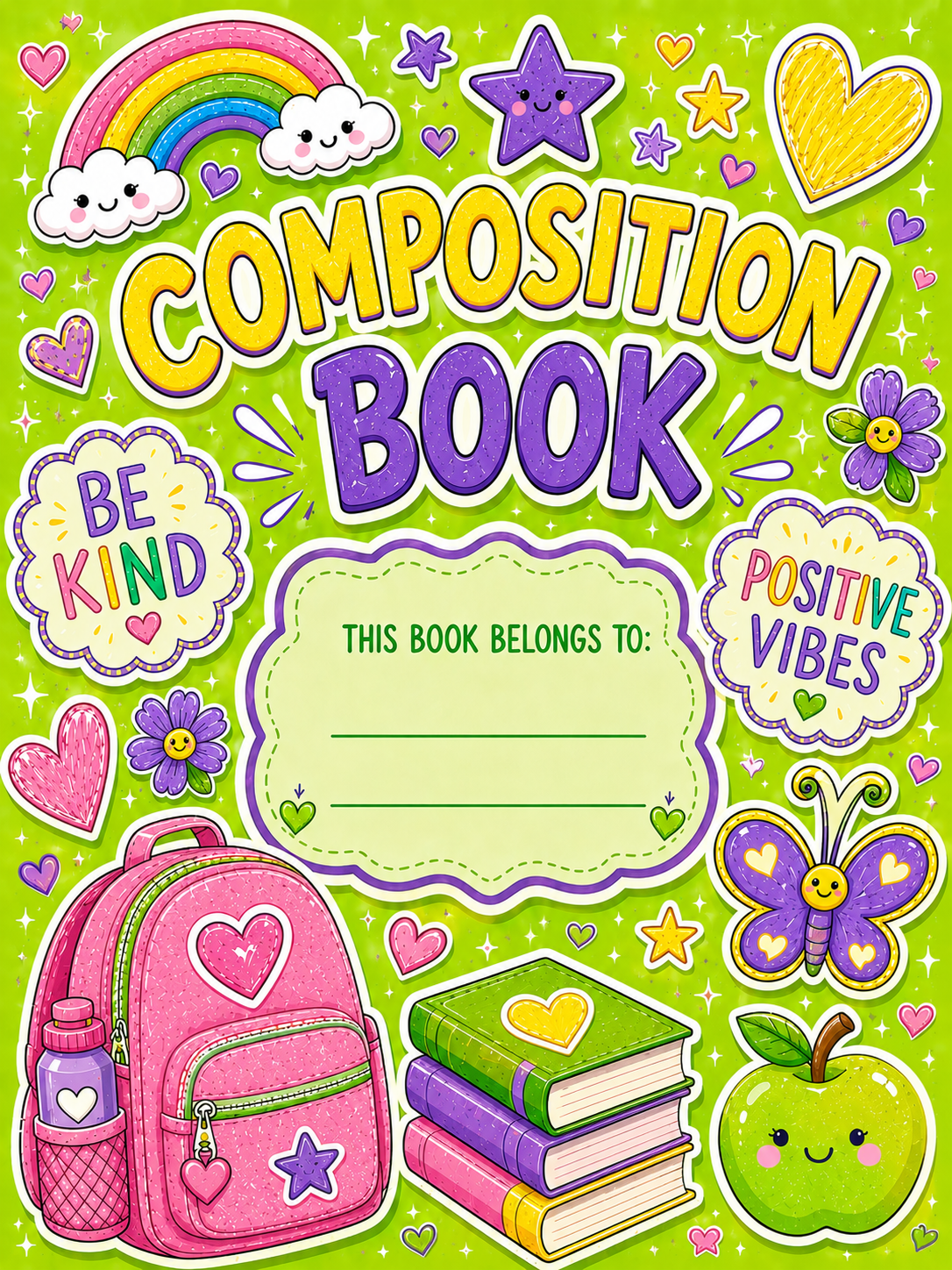 GREEN COMPOSITION NOTEBOOK COVER