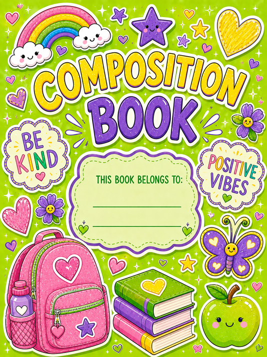 GREEN COMPOSITION NOTEBOOK COVER