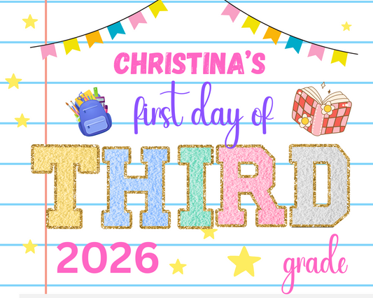 Patch School sign-third grade