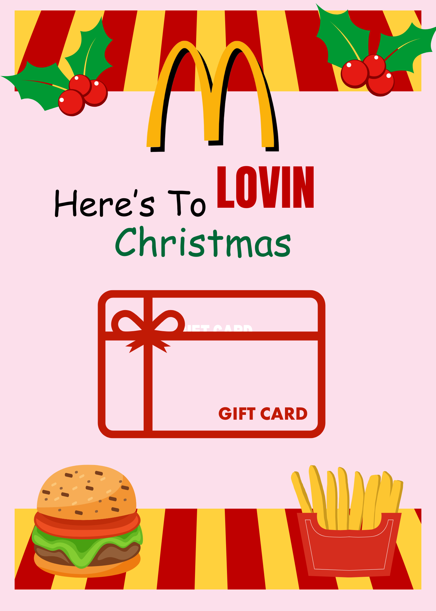 Christmas Build a gift card book-pink gingerbread