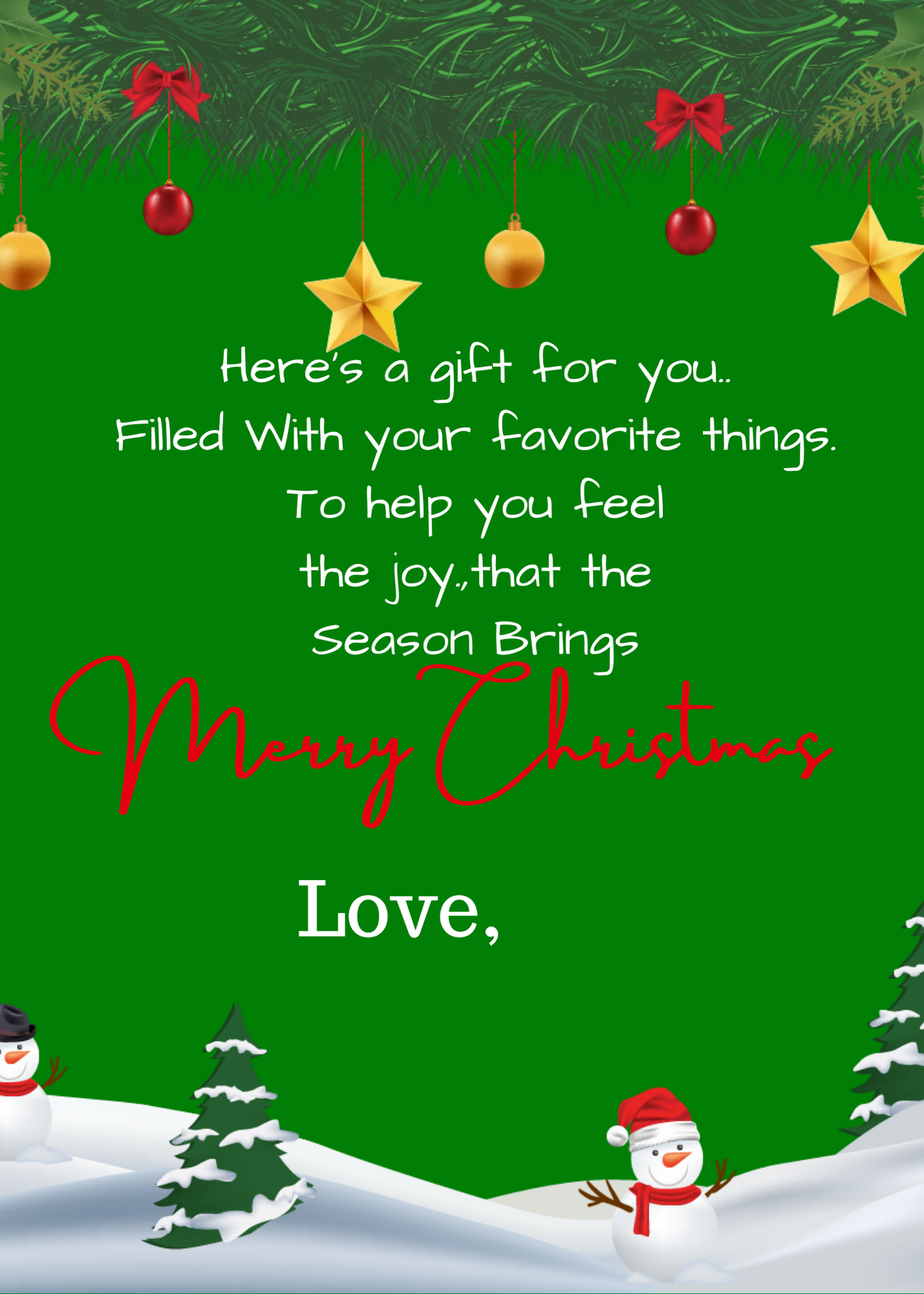 Christmas Build a gift card book-tradional