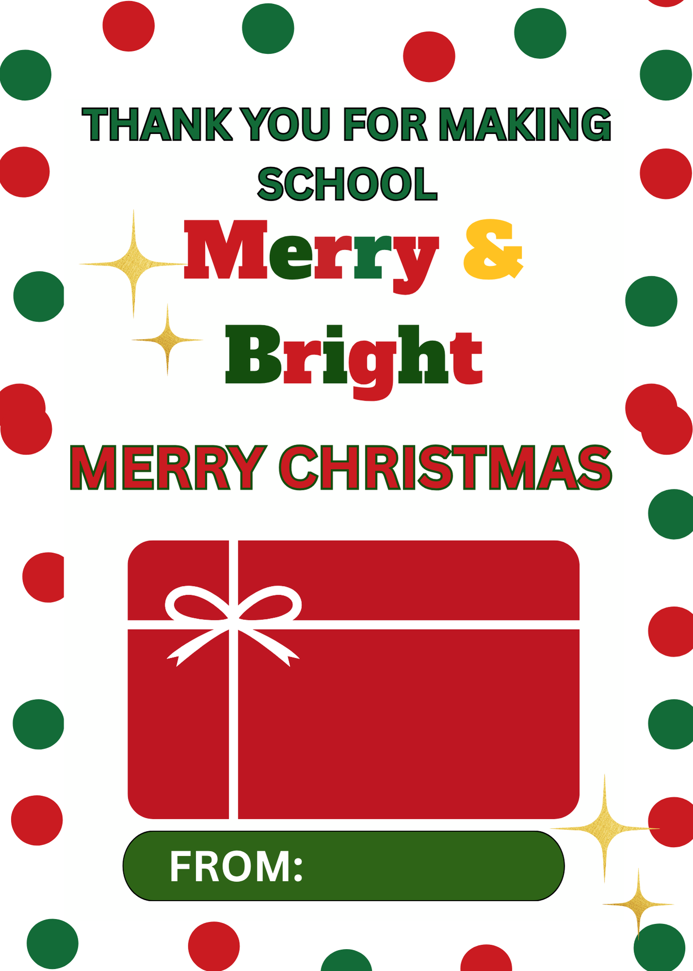 TEACHER CHRISTMAS GIFT CARD HOLDER